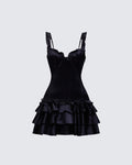 Finesse Odelle Satin Ruffle Dress