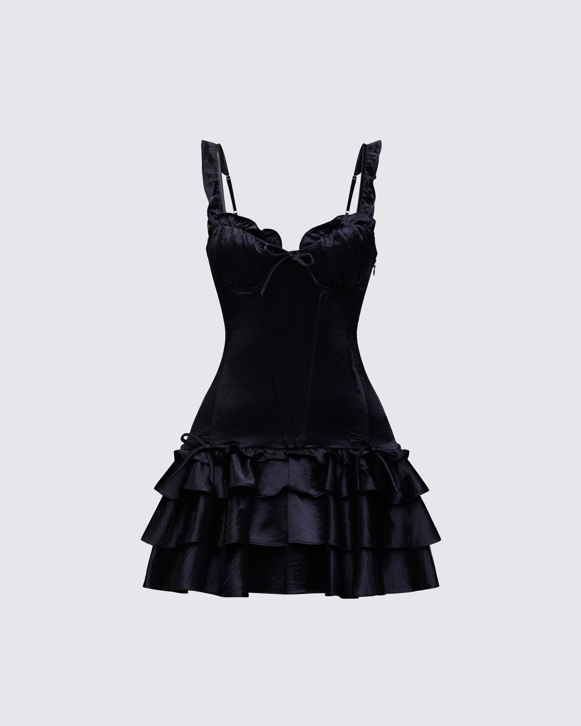 Finesse Odelle Satin Ruffle Dress