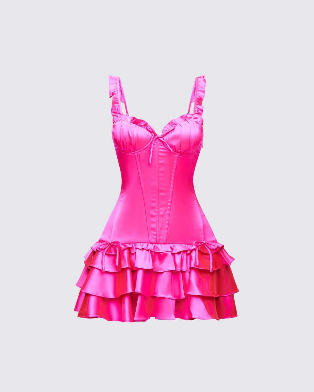 Finesse Odelle Satin Ruffle Dress