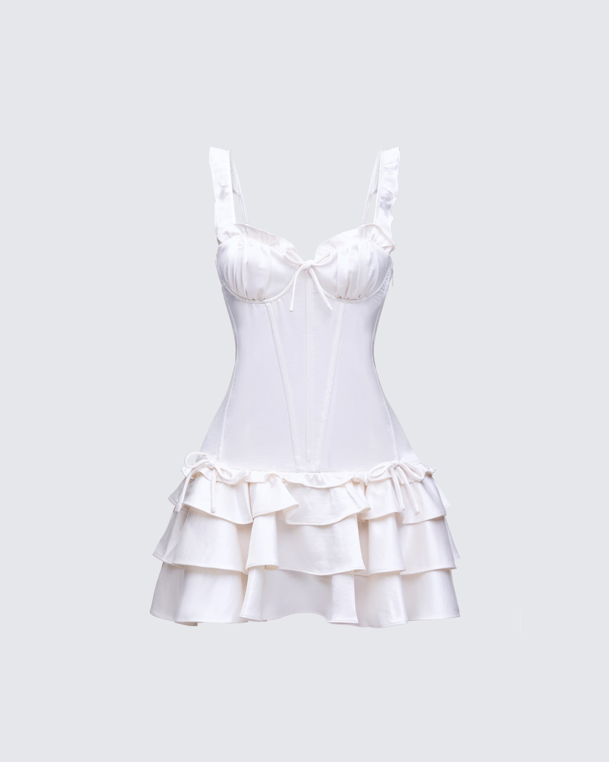 Finesse Odelle Satin Ruffle Dress