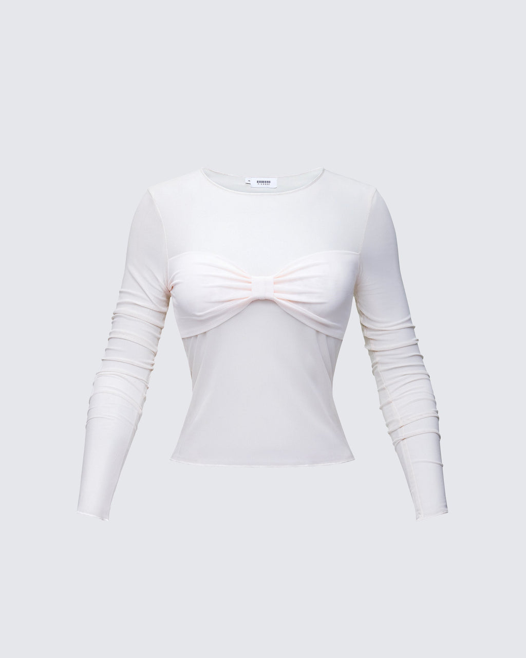 Finesse Orpheus White Mesh Long Sleeve Top