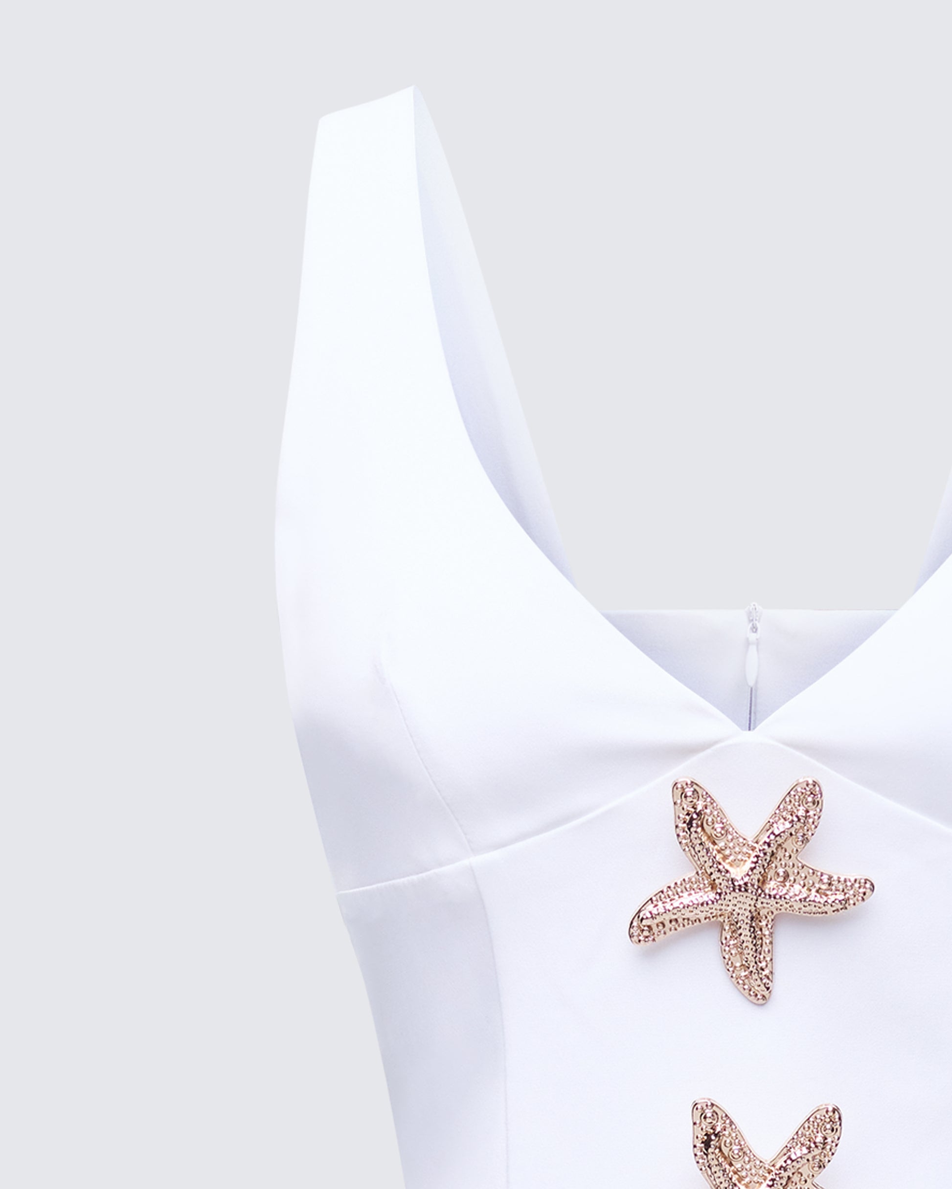Finesse Paloma White Starfish Trim Mini Dress