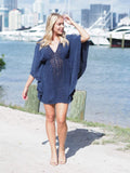 Cotton Natural Women's Del Carmen Midnight Blue Cover-Up