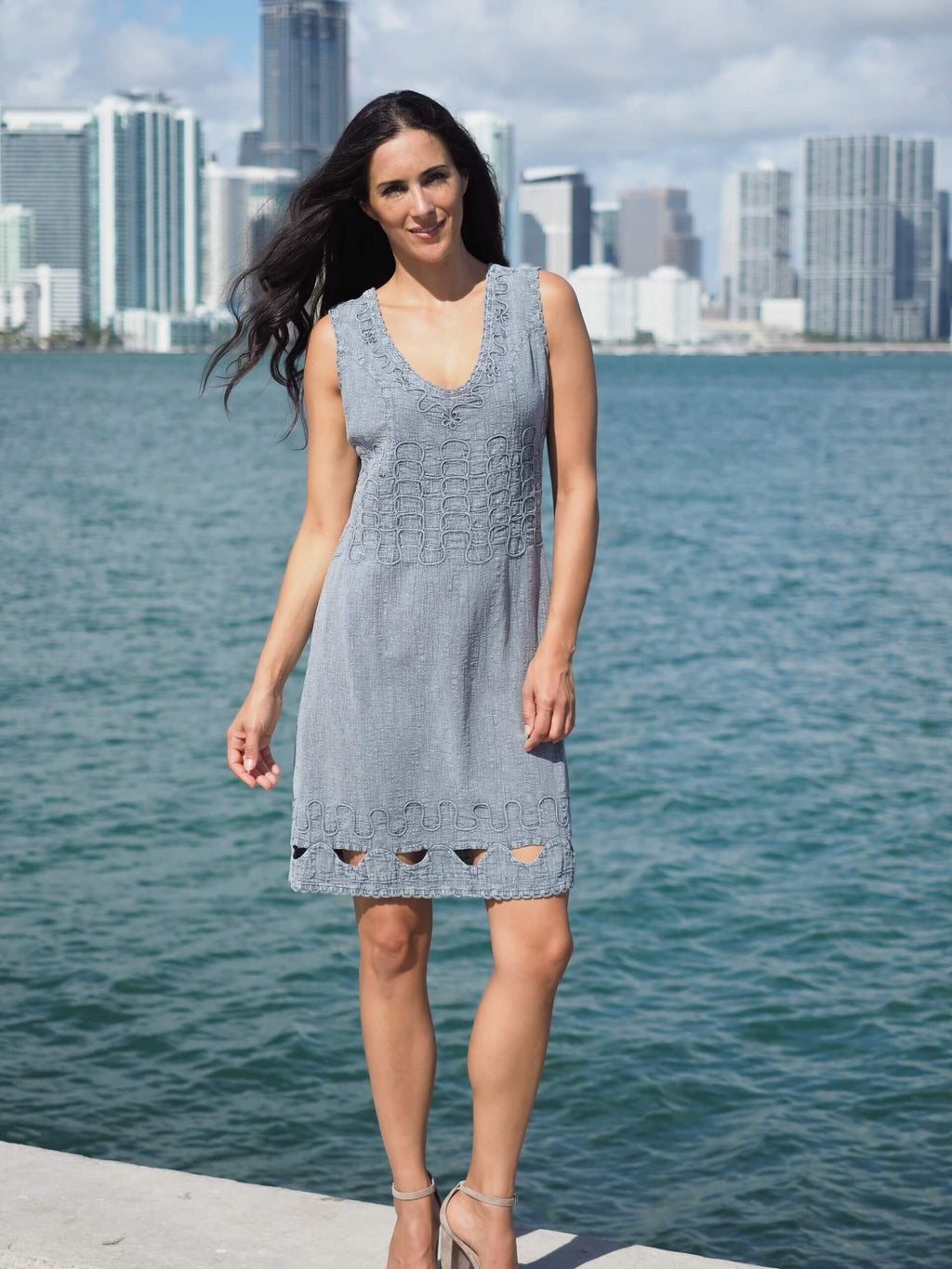 Cotton Natural Women's Largo Fossil Gray Dress