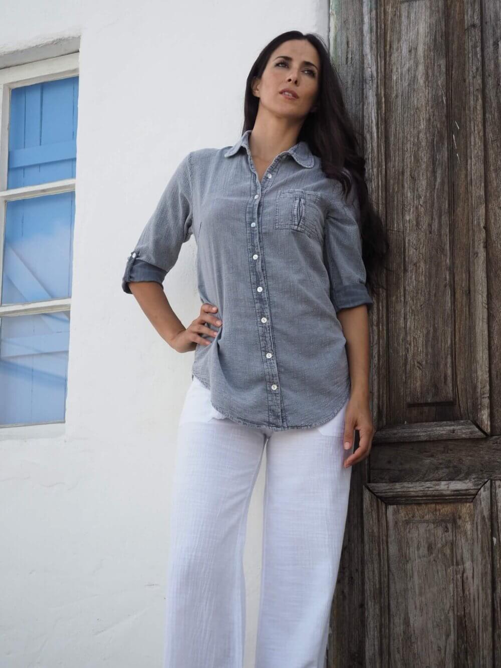 Cotton Natural Women's Kate Fossil Gray Shirt