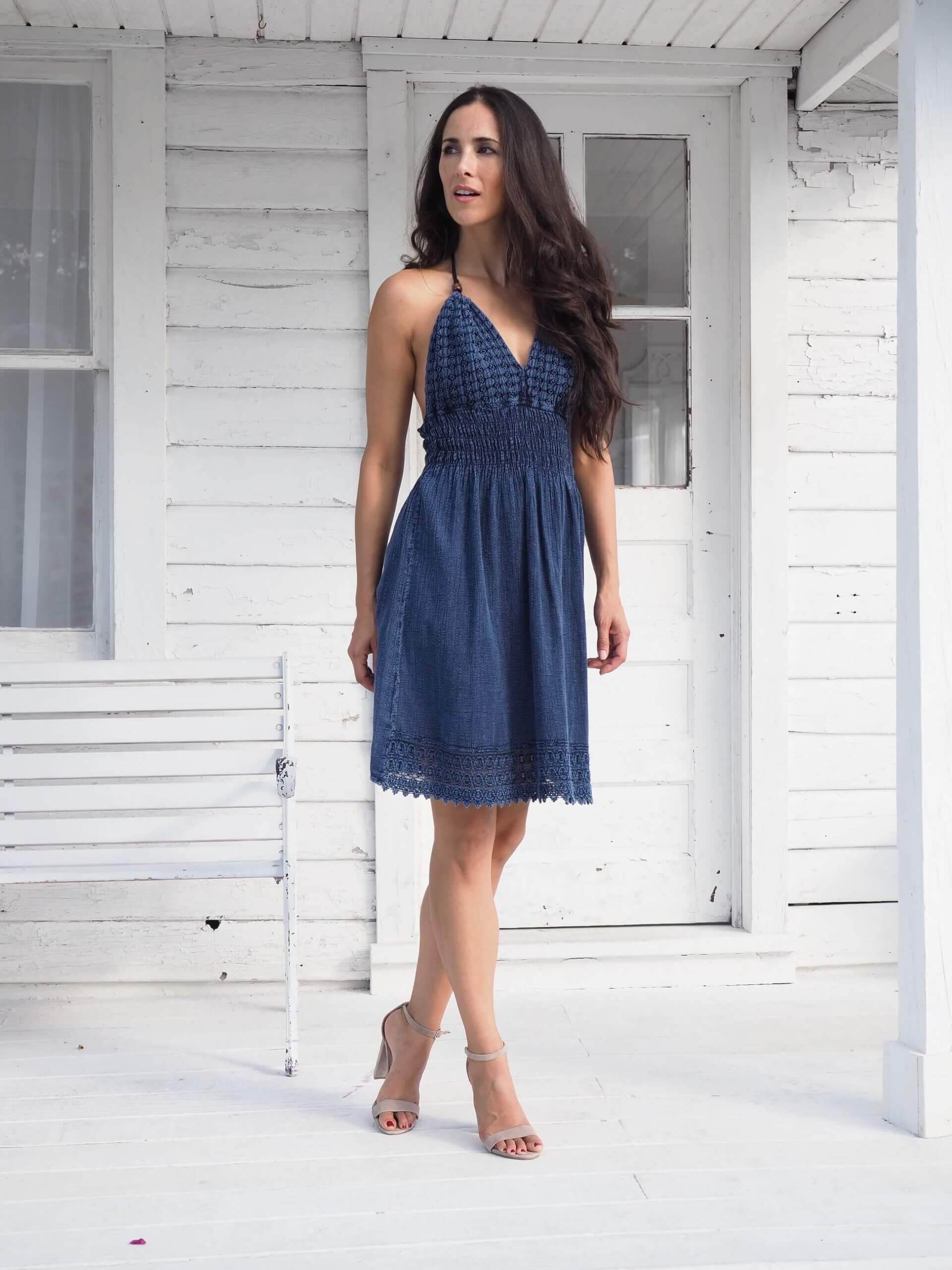 Cotton Natural Women's Martinique Midnight Blue Dress