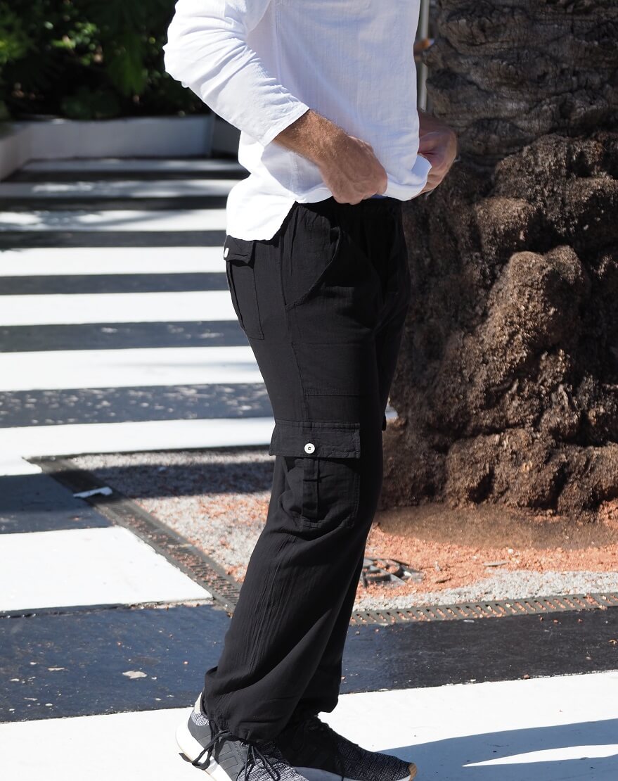 Cotton Natural Men's St. Vincent Black Line Pants