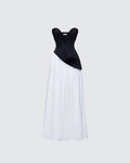 Finesse Pebla Black Crepe Contrast Maxi Dress