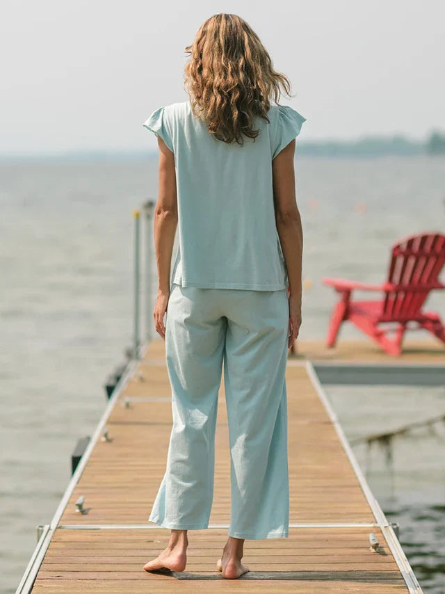 April Cornell Lazy Me Pajama Set - Soft Aqua