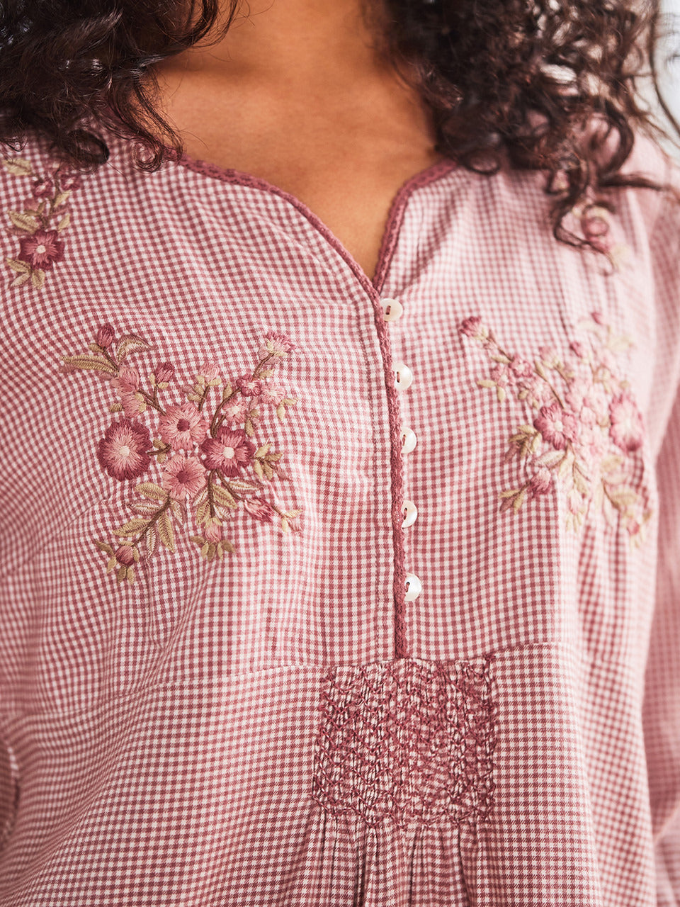 April Cornell Anglaise Check Pajama Set