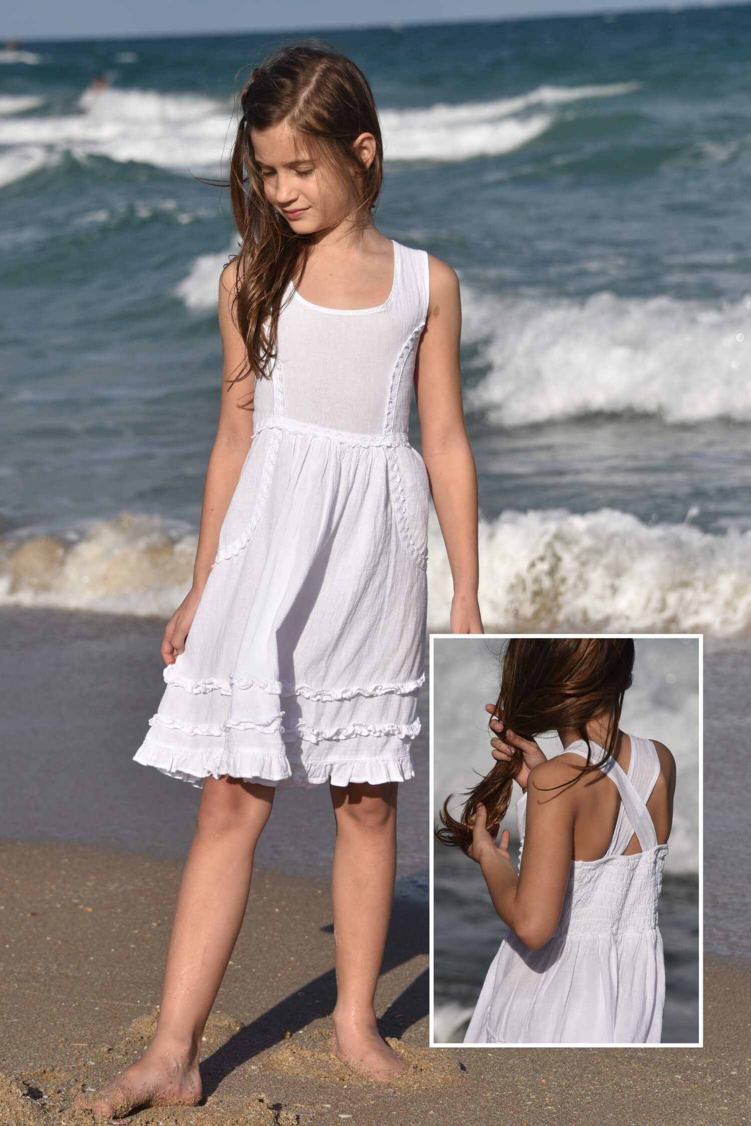 Cotton Natural Girl’s Porto Dress