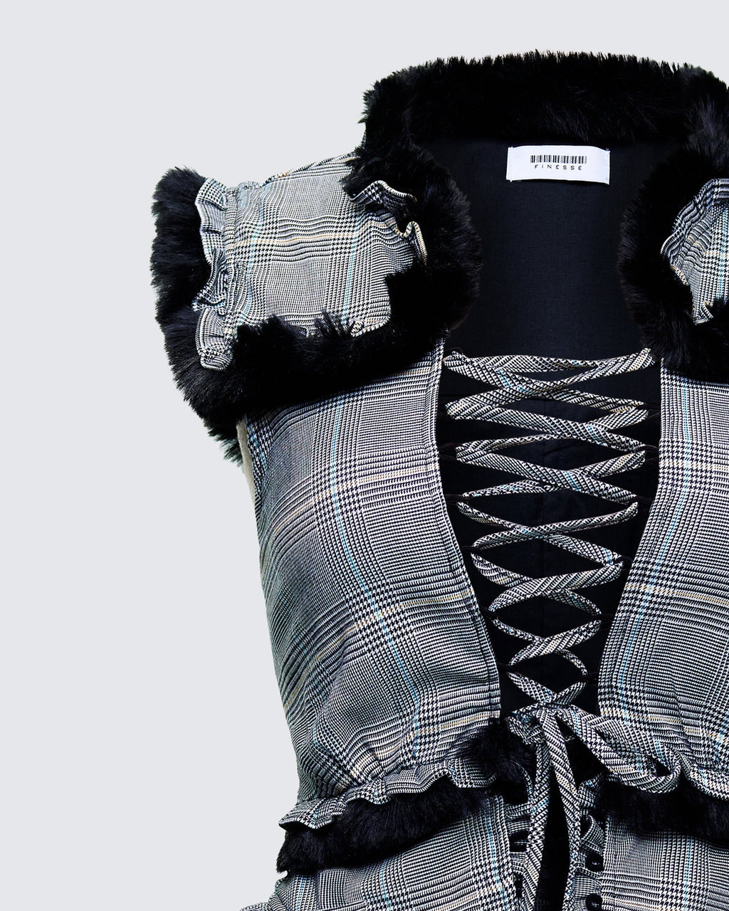 Finesse Raynah Multi Check Printed Top