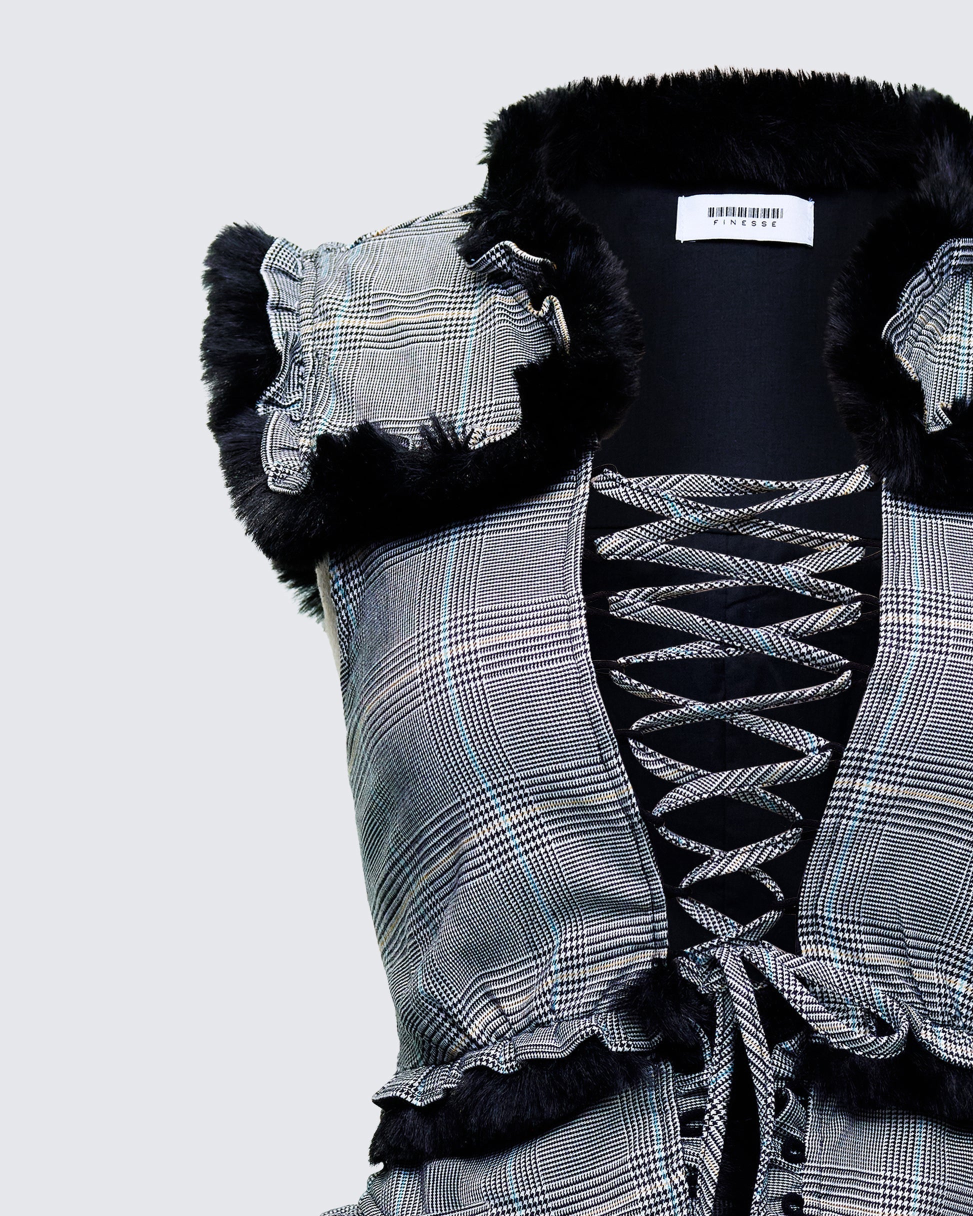 Finesse Raynah Multi Check Printed Top