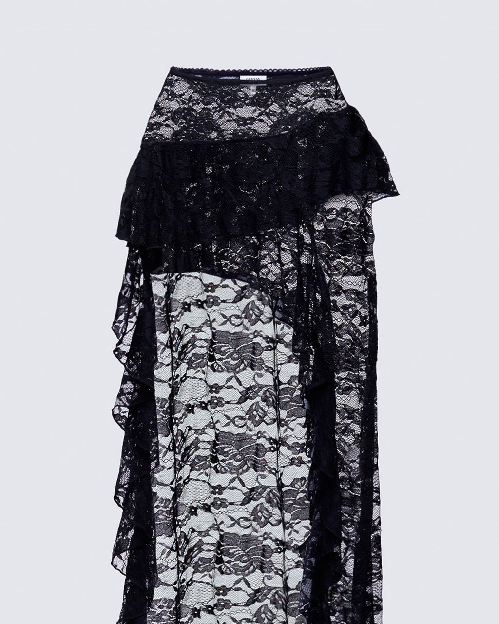 Finesse Rina Lace Asymmetrical Hem Ruffle Skirt