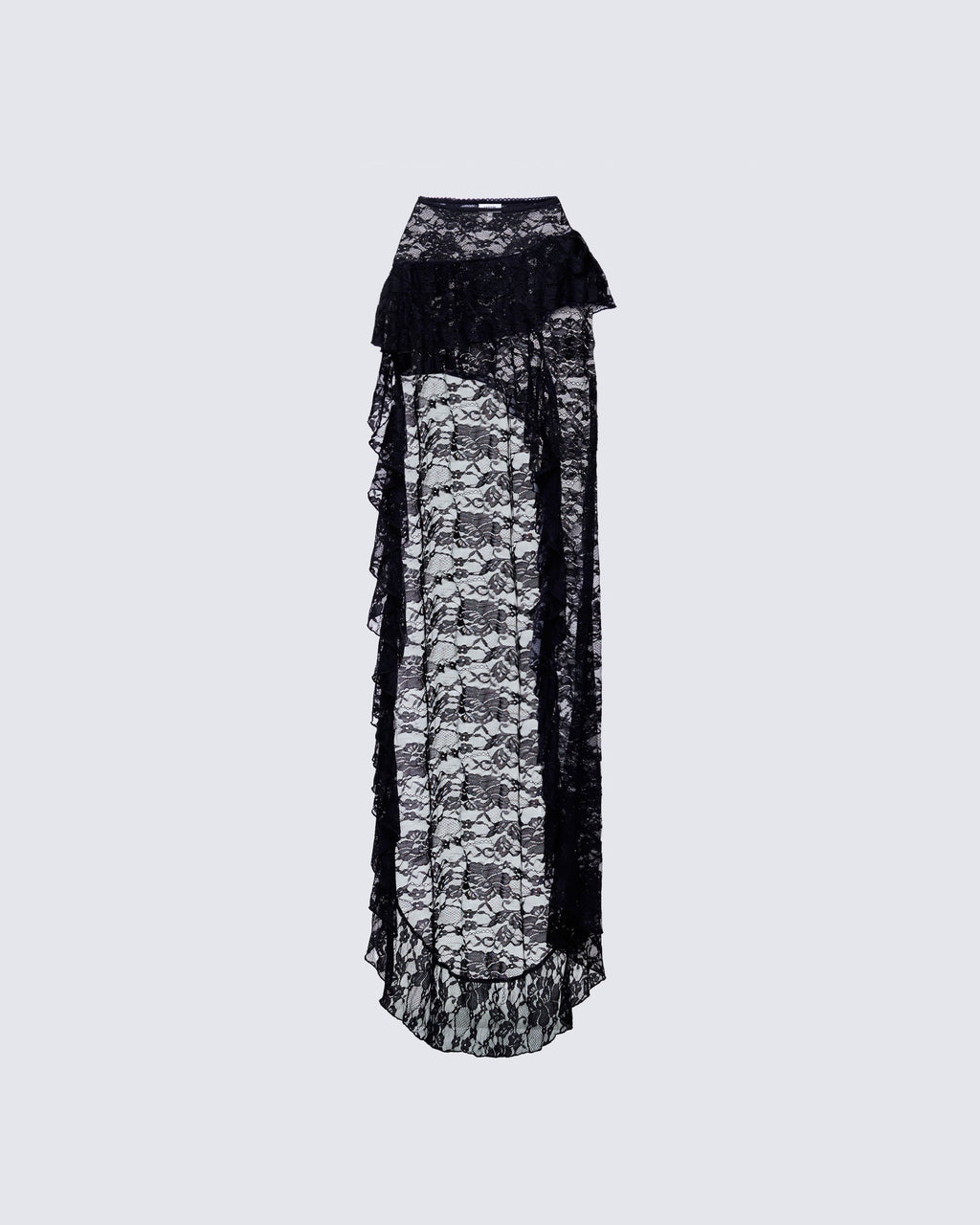 Finesse Rina Lace Asymmetrical Hem Ruffle Skirt