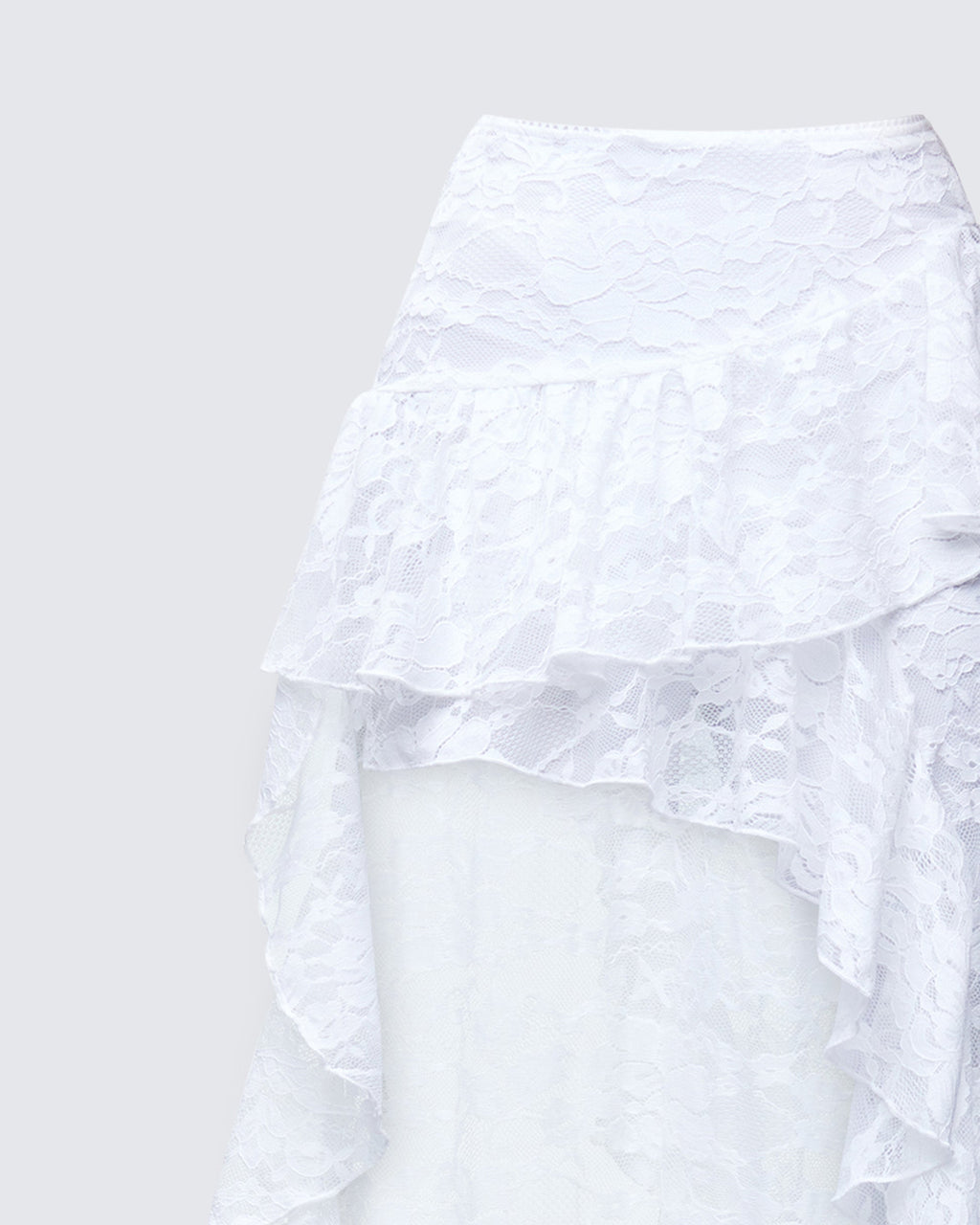 Finesse Rina Lace Asymmetrical Hem Ruffle Skirt