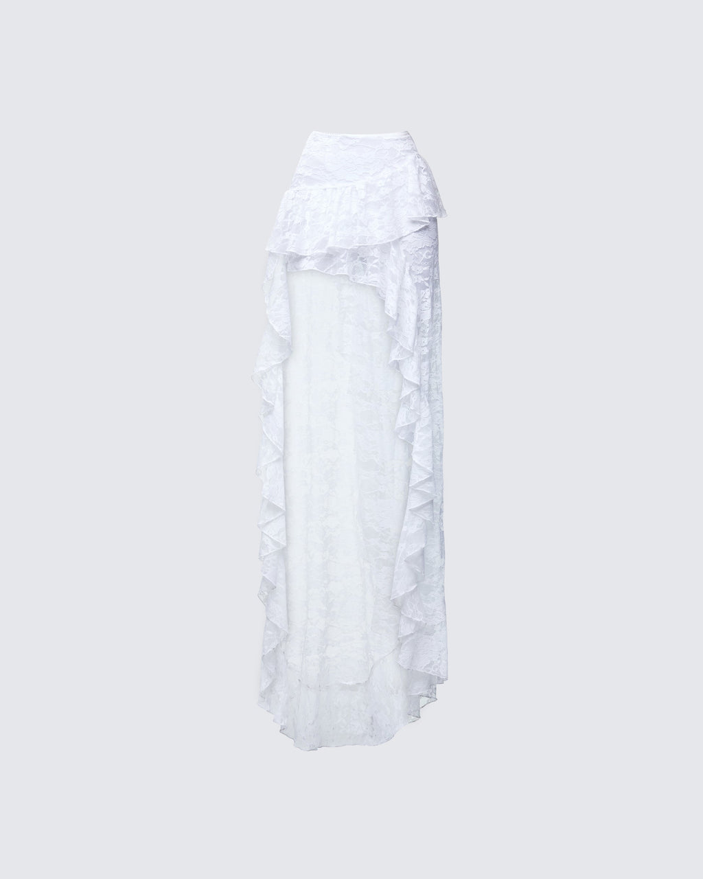 Finesse Rina Lace Asymmetrical Hem Ruffle Skirt