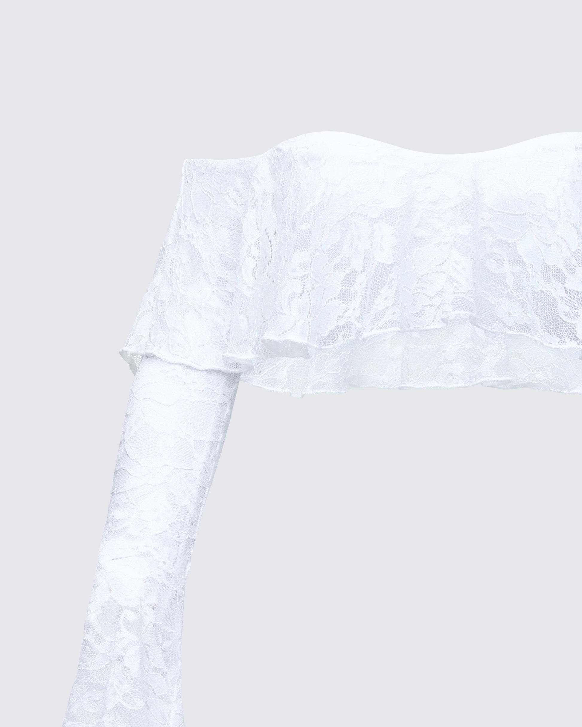 Finesse Rina Lace Ruffle Bandeau Top