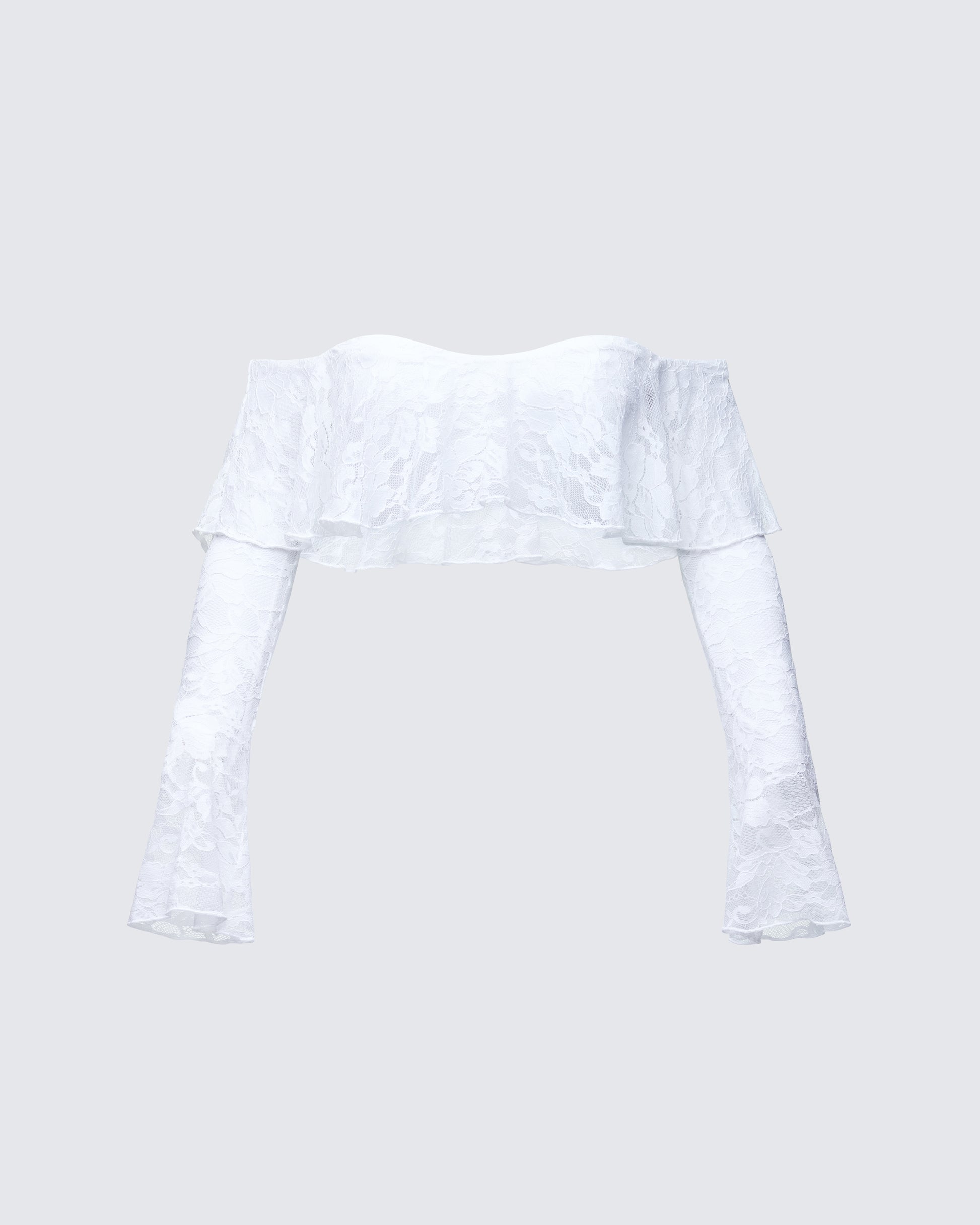 Finesse Rina Lace Ruffle Bandeau Top