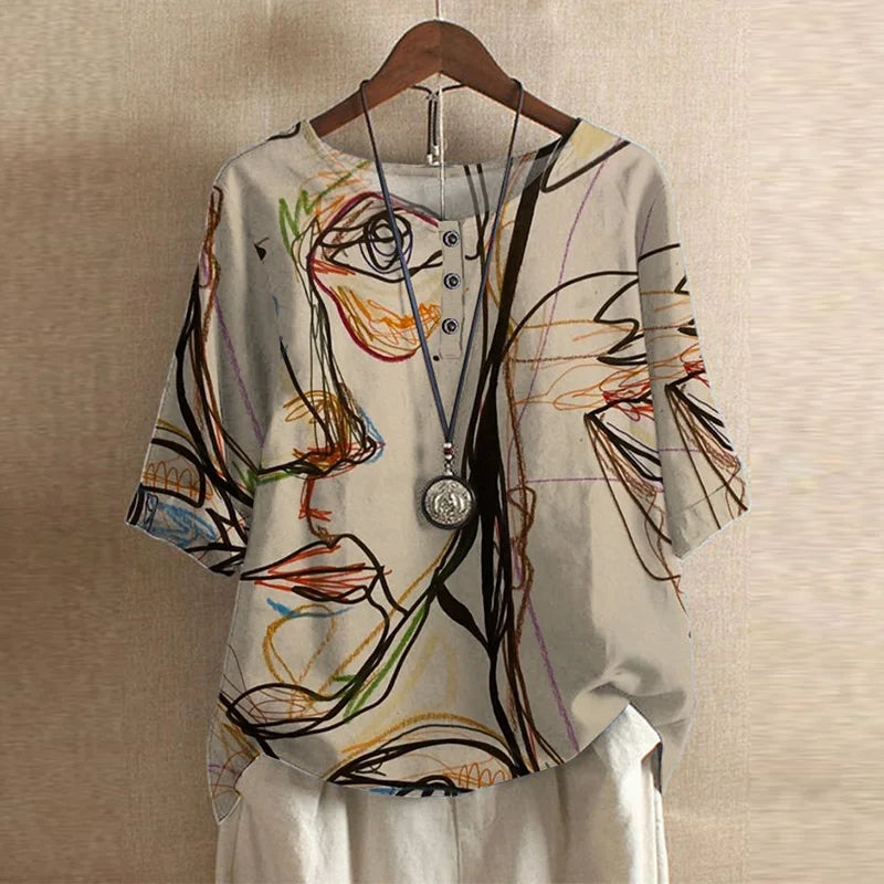 Nabalu Rowan | Relaxed Floral Print Summer Blouse 3