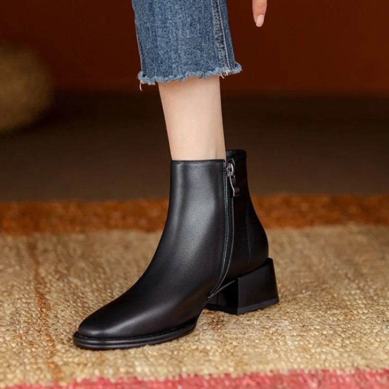 Harper & Lane Sophia Chunky Heel Ankle Boots