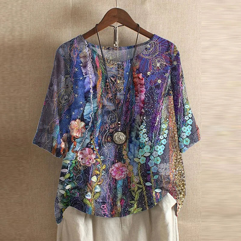 Nabalu Rowan | Relaxed Floral Print Summer Blouse 3