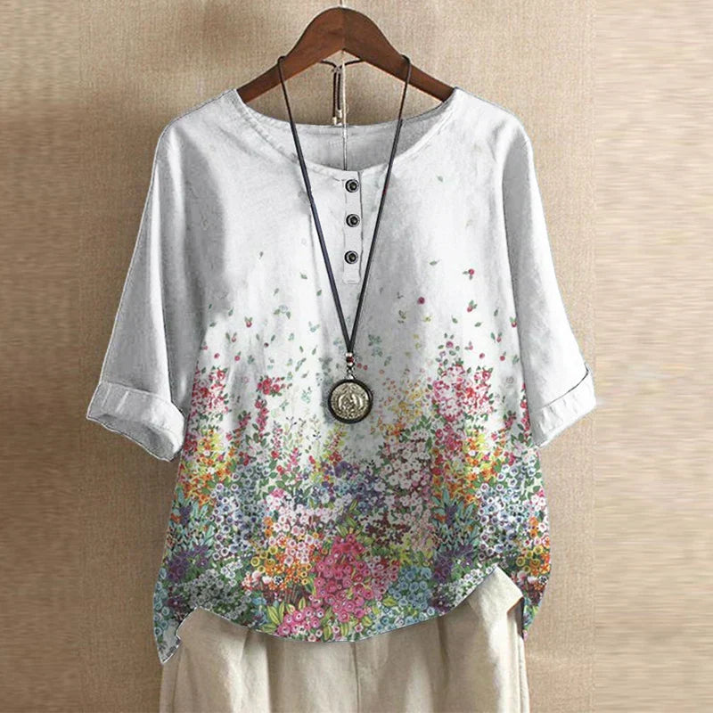 Nabalu Rowan | Relaxed Floral Print Summer Blouse 2