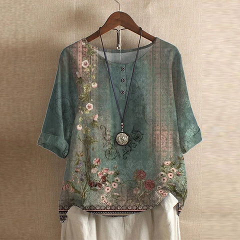 Nabalu Rowan | Relaxed Floral Print Summer Blouse 1