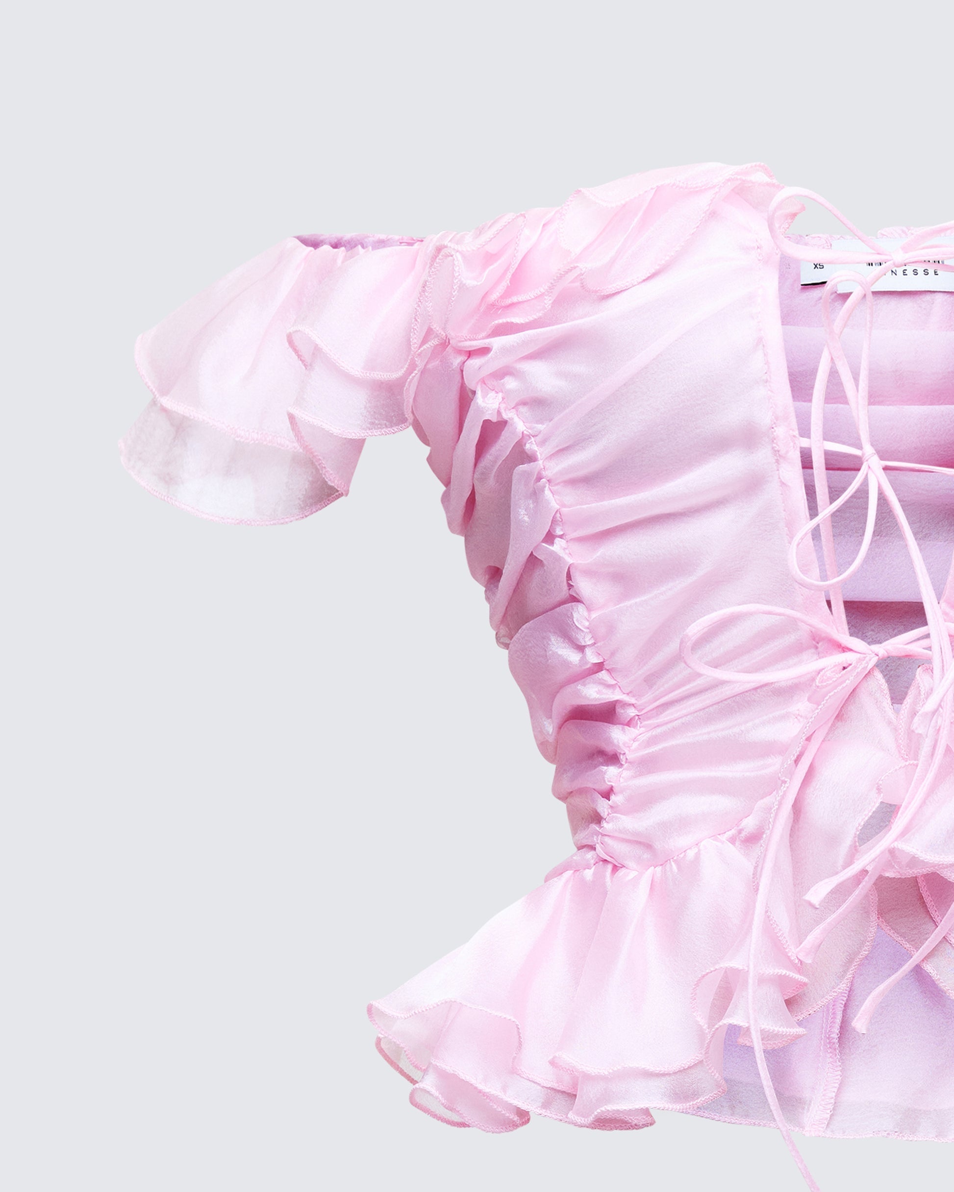 Finesse Sabella Blush Chiffon Sheer Top