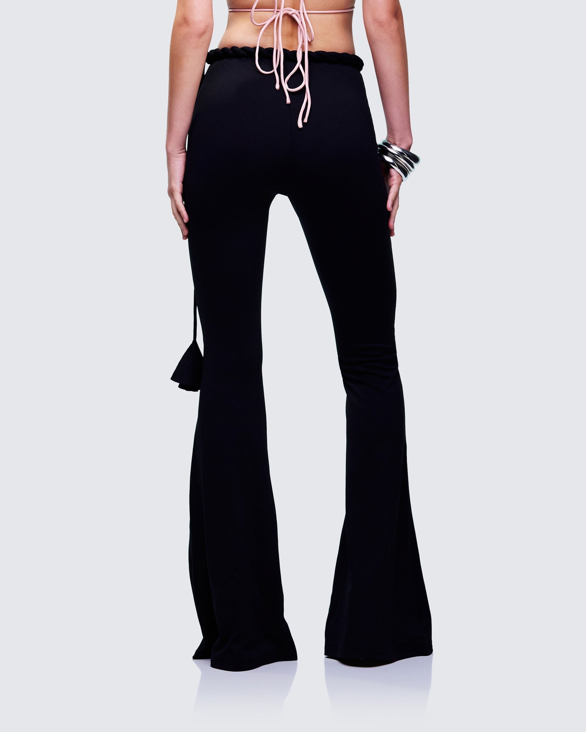 Finesse Sailor Black Jersey Twist Waist Pant