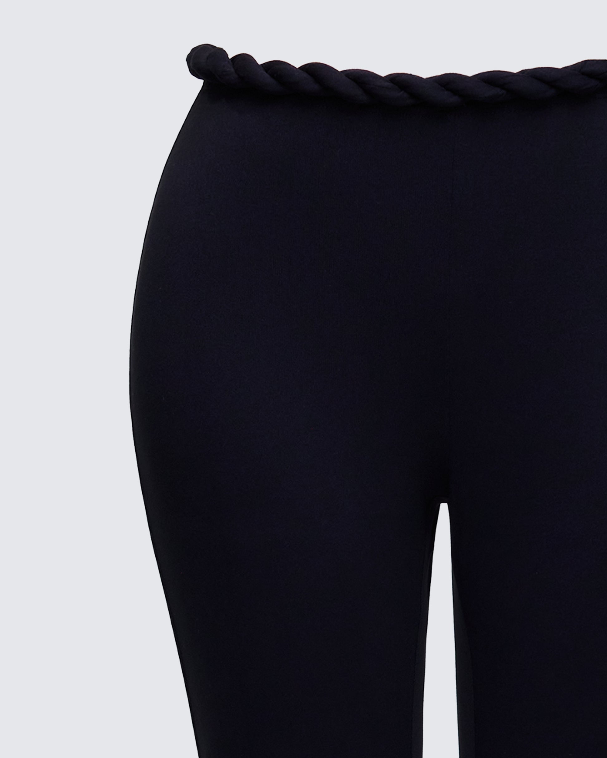 Finesse Sailor Black Jersey Twist Waist Pant