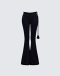Finesse Sailor Black Jersey Twist Waist Pant