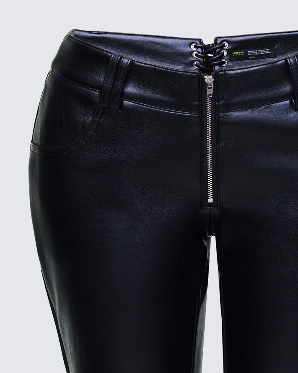 Finesse Salma Black Faux Lace Back Pants