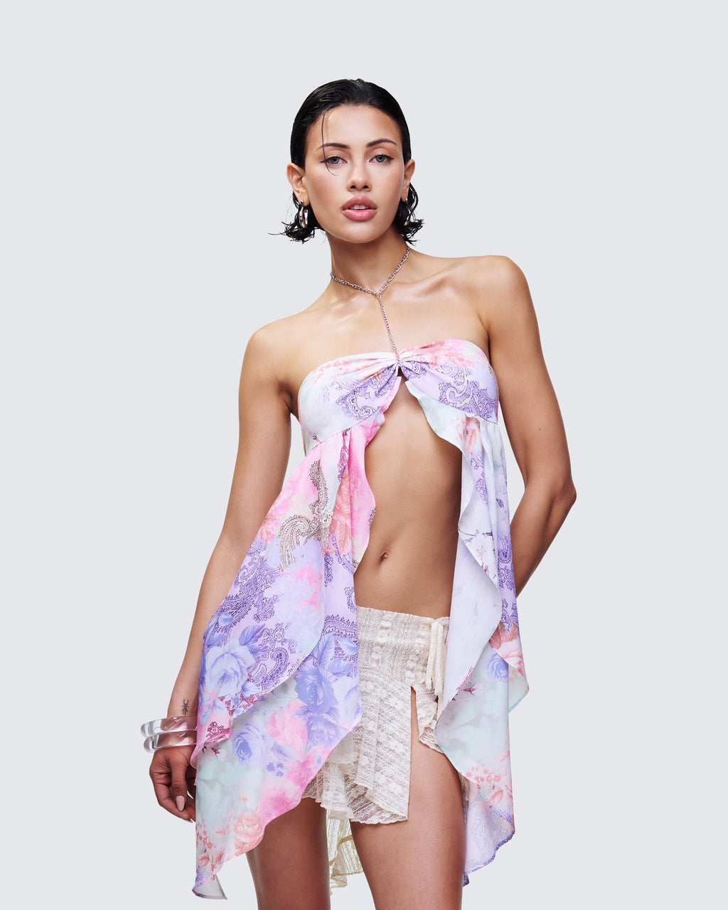 Finesse Seaphira Multi Printed Ruffle Top