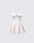 Finesse Seren Ivory Feather Bust Mini Dress