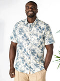 April Cornell Teal Rose Shirt - Ecru