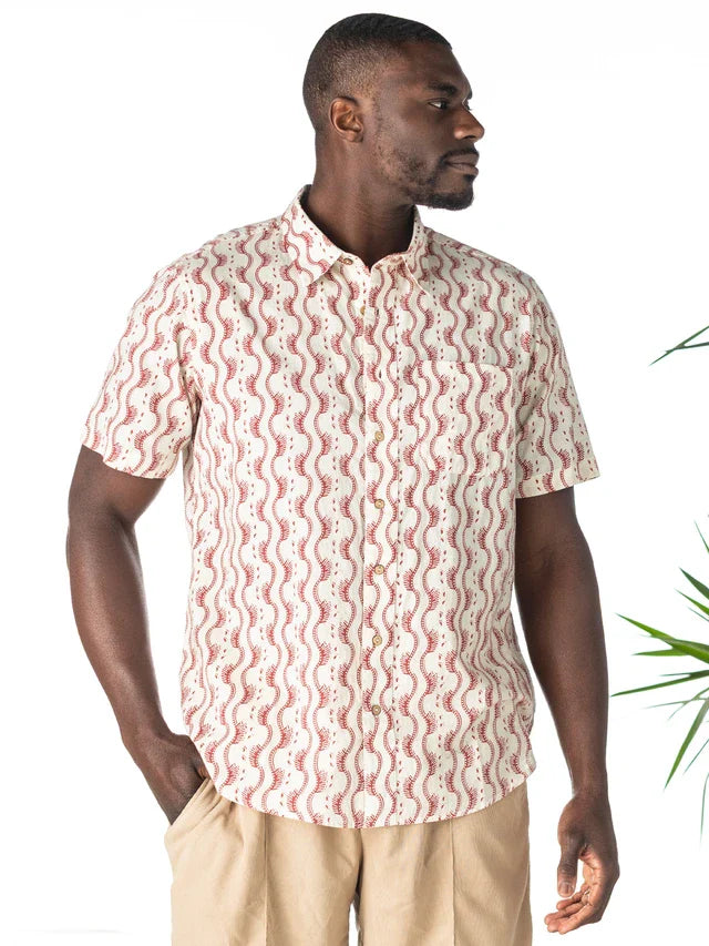 April Cornell Ocean Life Shirt - Smoke Red