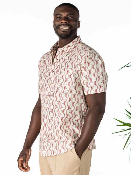 April Cornell Ocean Life Shirt - Smoke Red