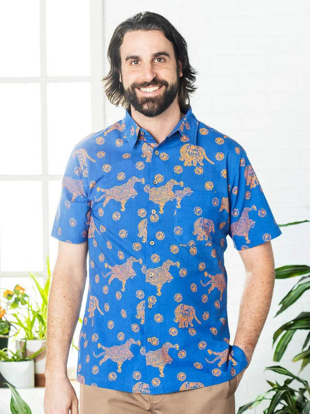 April Cornell Electric Tiger Shirt - Blue