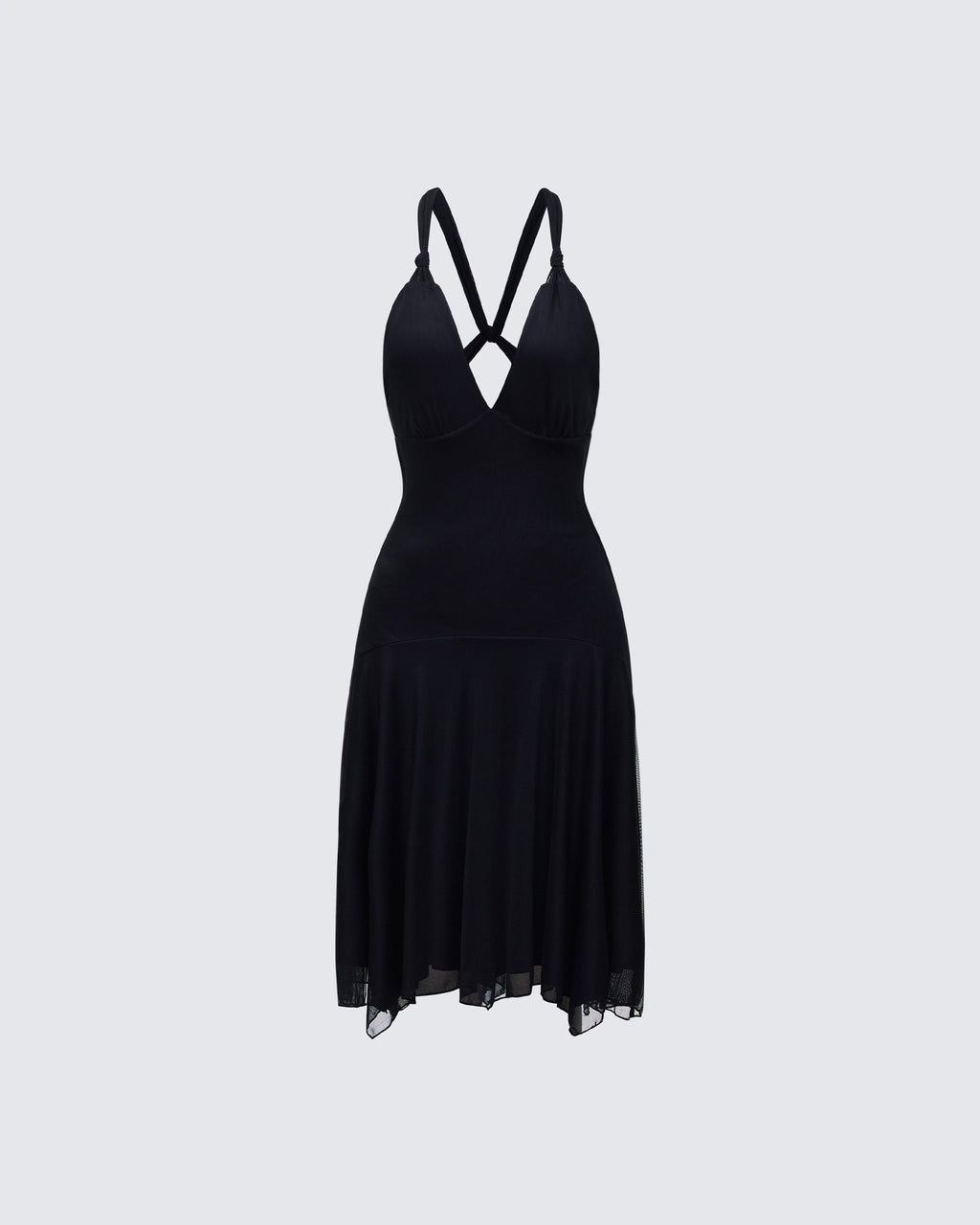 Finesse Siris Black Mesh Maxi Dress