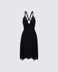Finesse Siris Black Mesh Maxi Dress