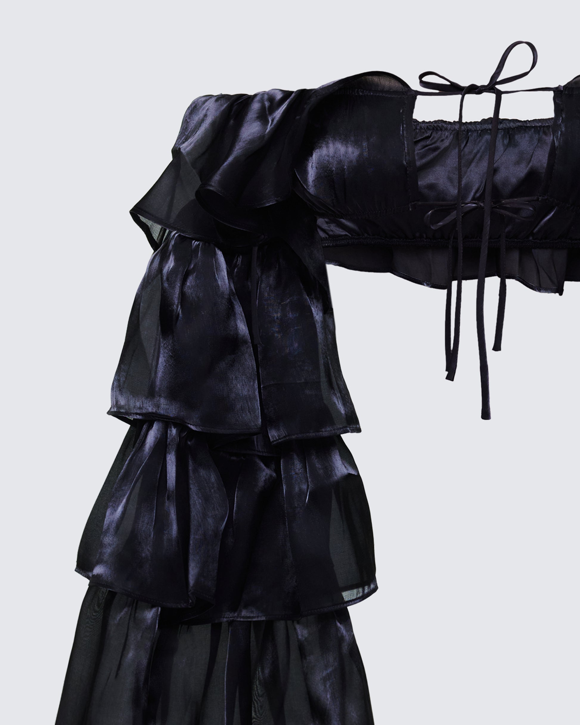 Finesse Skipper Ruffle Sleeve Crop Top