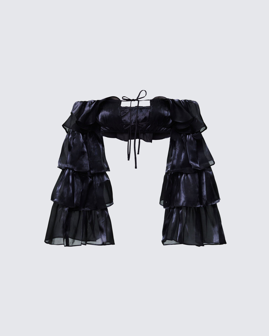 Finesse Skipper Ruffle Sleeve Crop Top