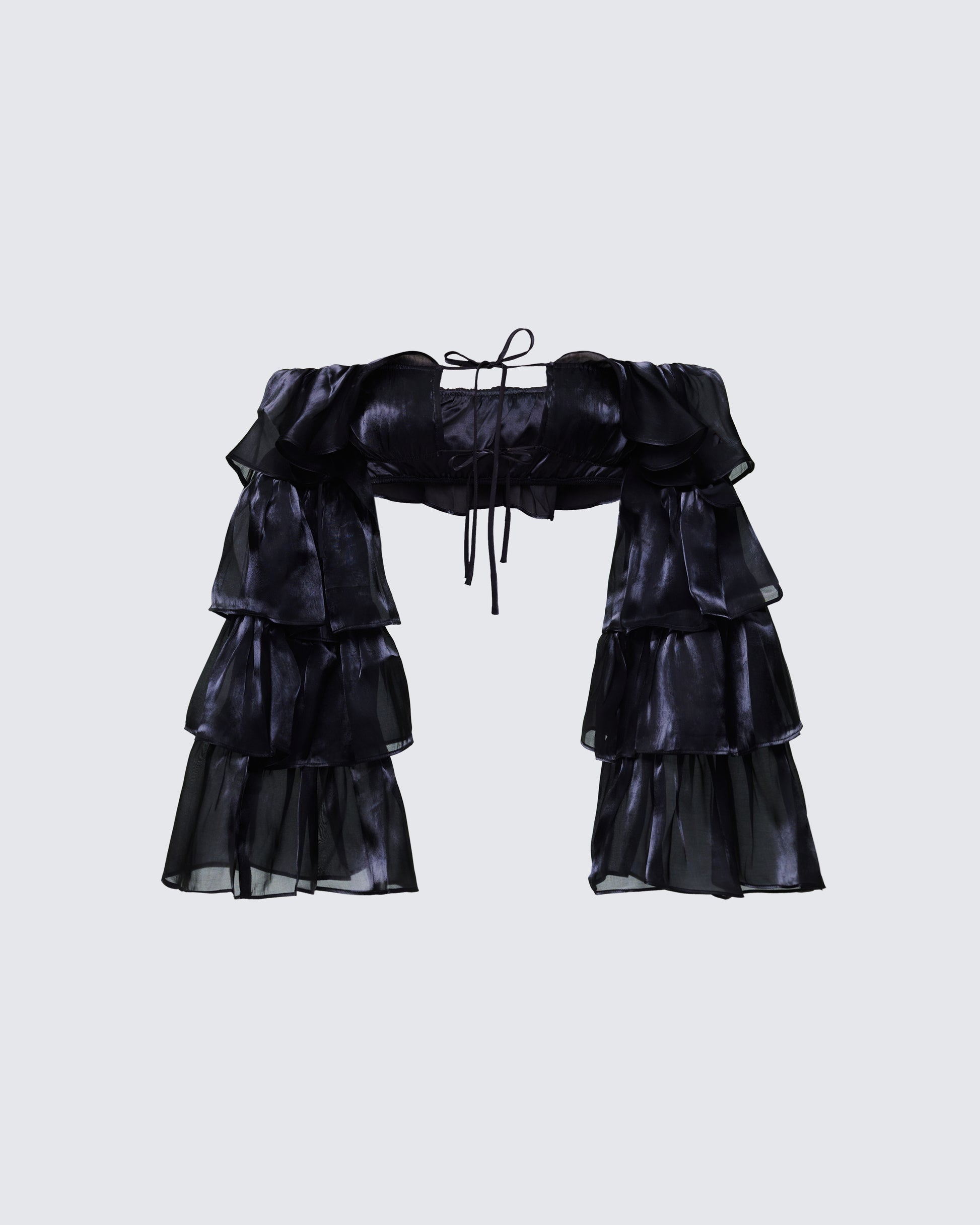 Finesse Skipper Ruffle Sleeve Crop Top
