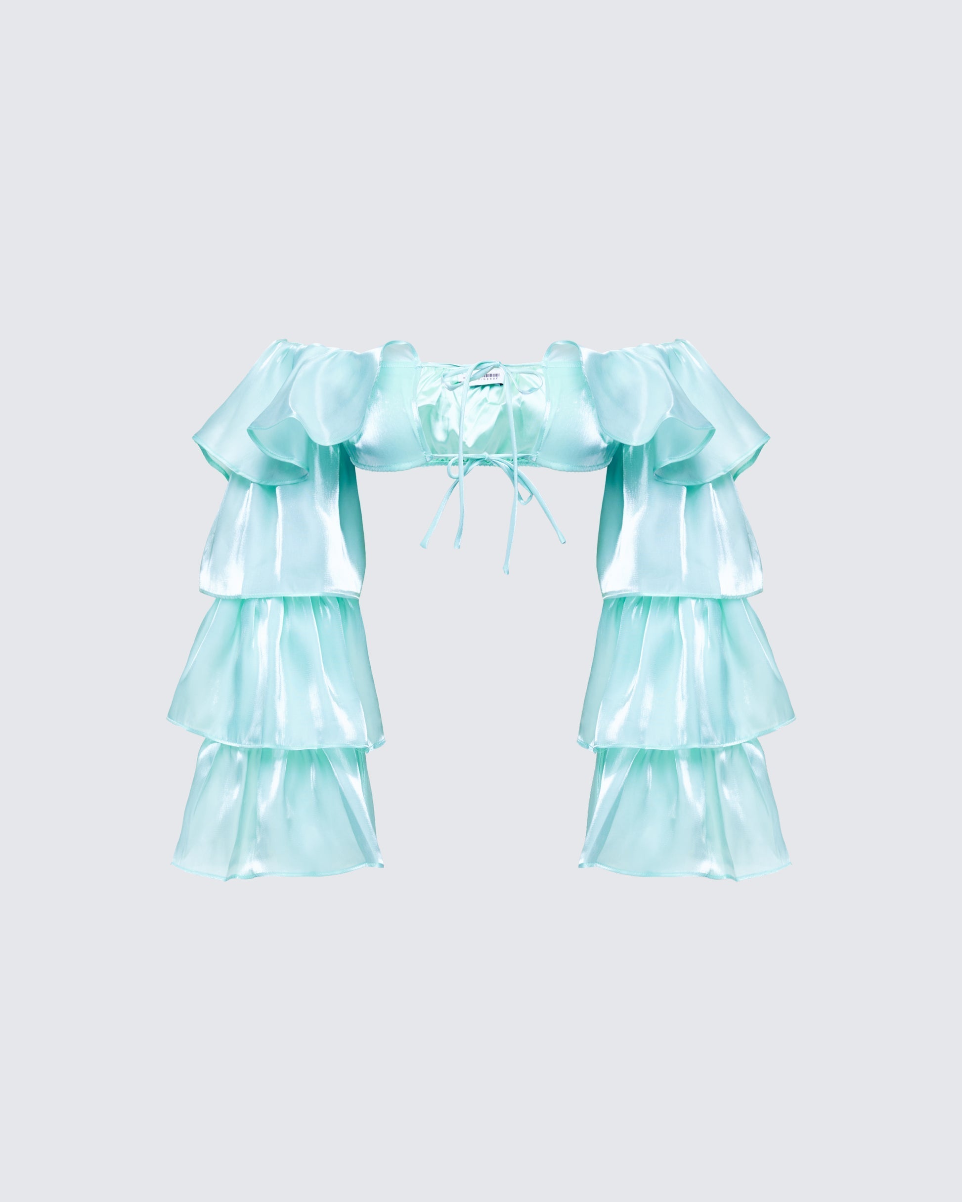 Finesse Skipper Ruffle Sleeve Crop Top