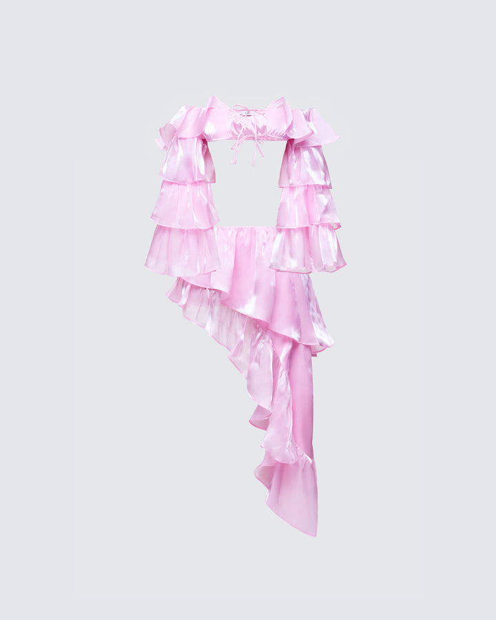 Finesse Skipper Ruffle Asymmetrical Skirt