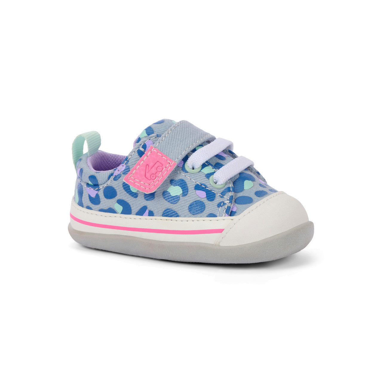 See Kai Run girls Stevie Mini Sky Blue/Leopard