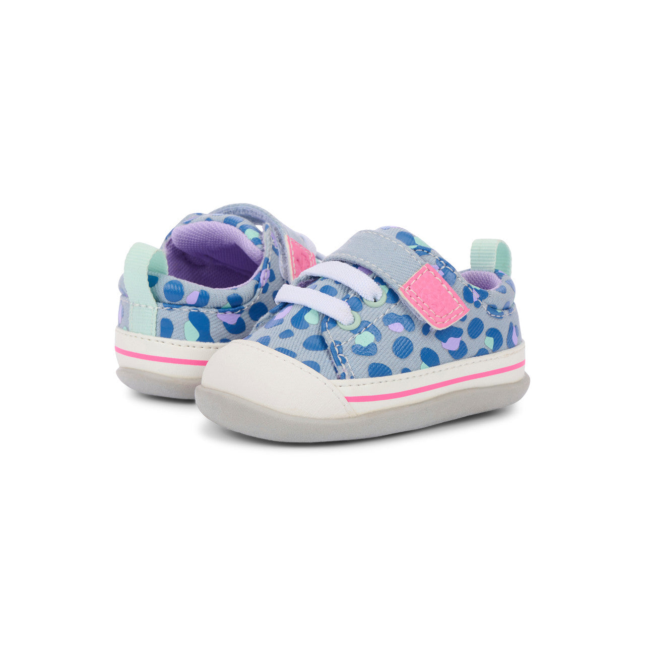 See Kai Run girls Stevie Mini Sky Blue/Leopard