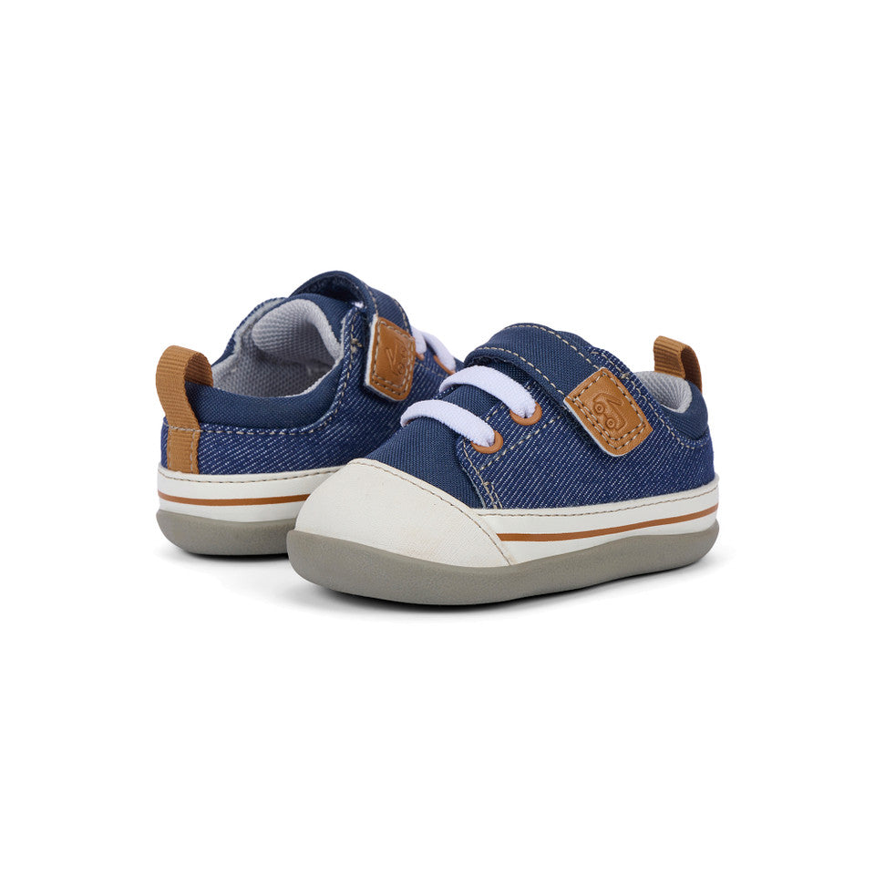 See Kai Run boys Stevie Mini (First Walker) Navy Denim
