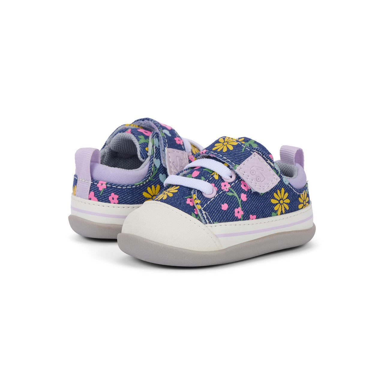 See Kai Run girls Stevie Mini (First Walker) Blue Denim/Floral